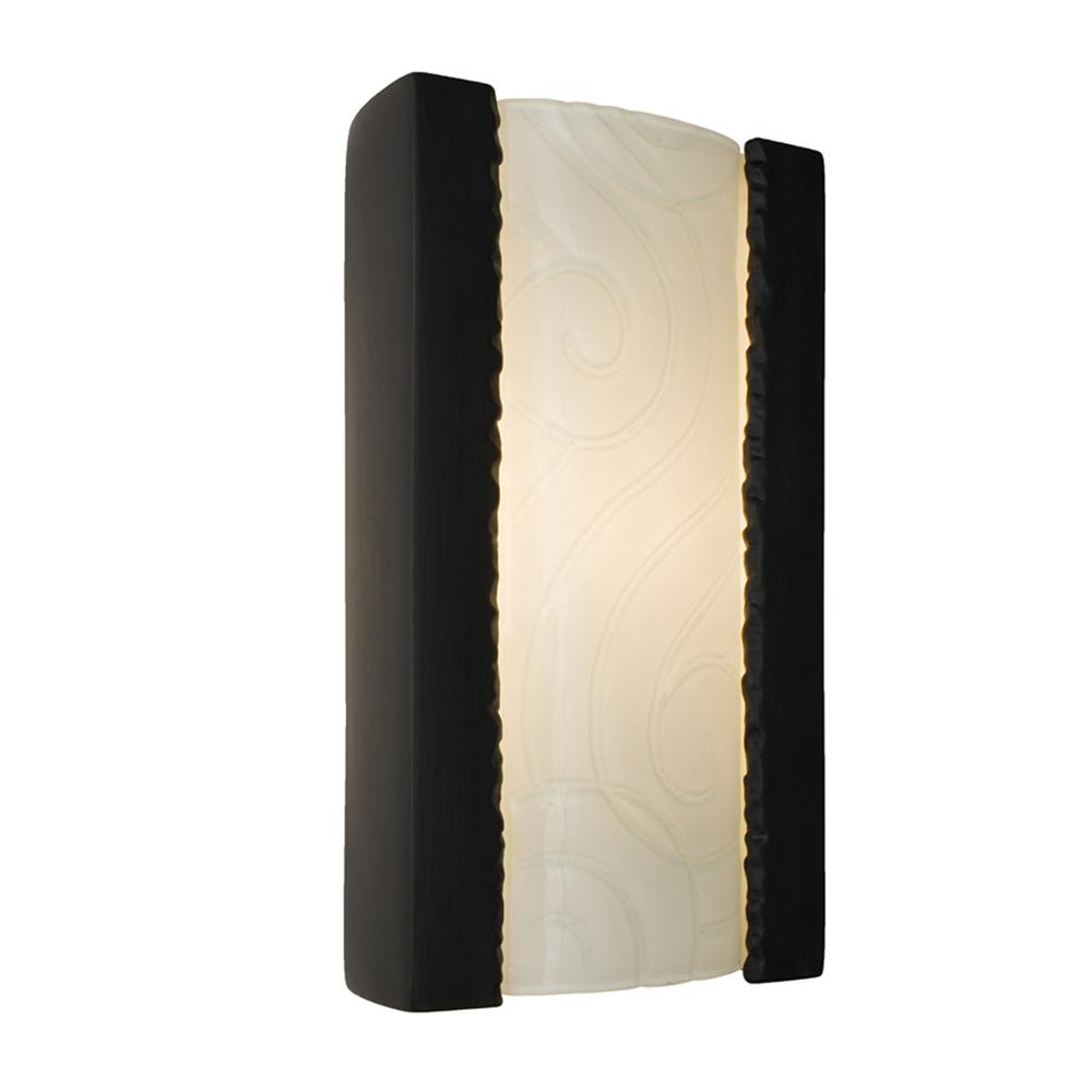 A19 Lighting- RE102-MB-WF  - Clouds Wall Sconce Matte Black and White Frost in Matte Black and White Frost